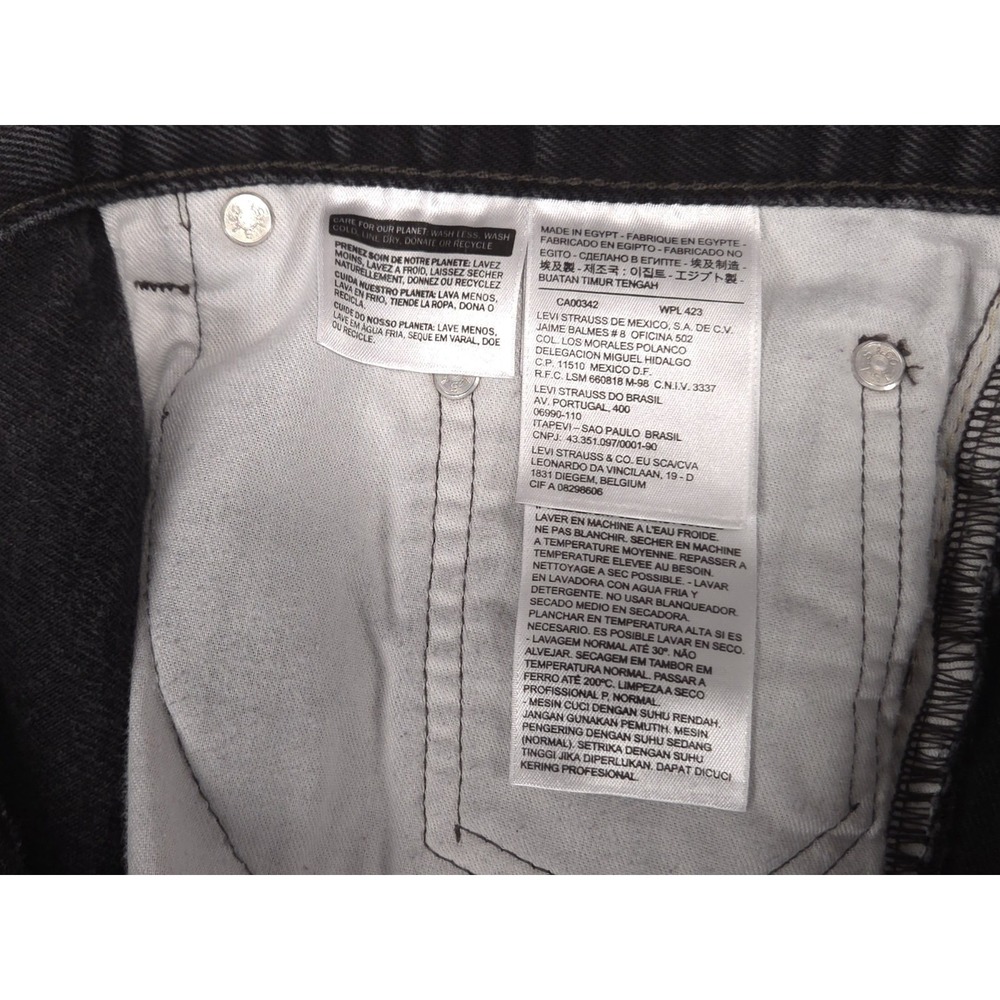 Levis 550 Mens Size 40x30 Black Denim Relaxed Fit Tapered Leg Jeans - Picture 14 of 16